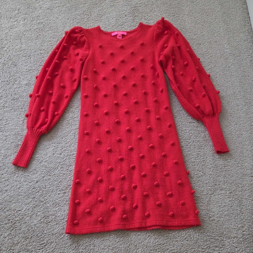 Lilly Pulitzer Red Textured Dress sweater dress very comfortable